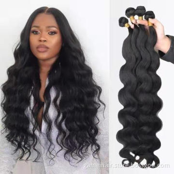 body Wave Bundles With Closure Brazilian Remy Hair Weave Bundles Human Hair Bundles Thick 100% Human Virgin Hair Extension